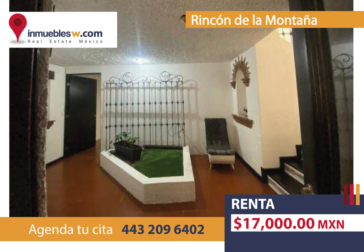 CASA EN RENTA EN RINCON DE LA MONTAÑA, ALTOZANO