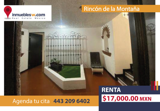 CASA EN RENTA EN RINCON DE LA MONTAÑA, ALTOZANO