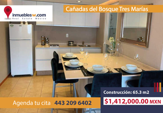 DEPARTAMENTO EN VENTA EN CAÑADAS DEL BOSQUE TRES MARIAS, MORELIA