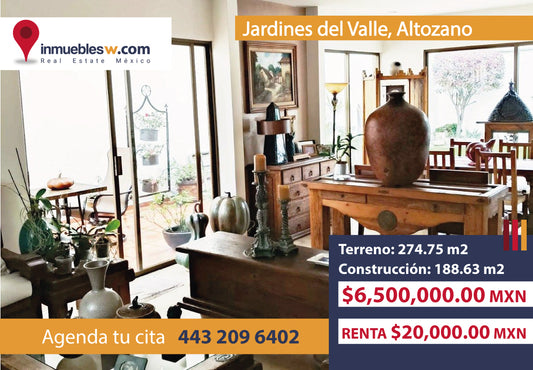 CASA EN VENTA/RENTA EN JARDINES DEL VALLE ALTOZANO, MORELIA