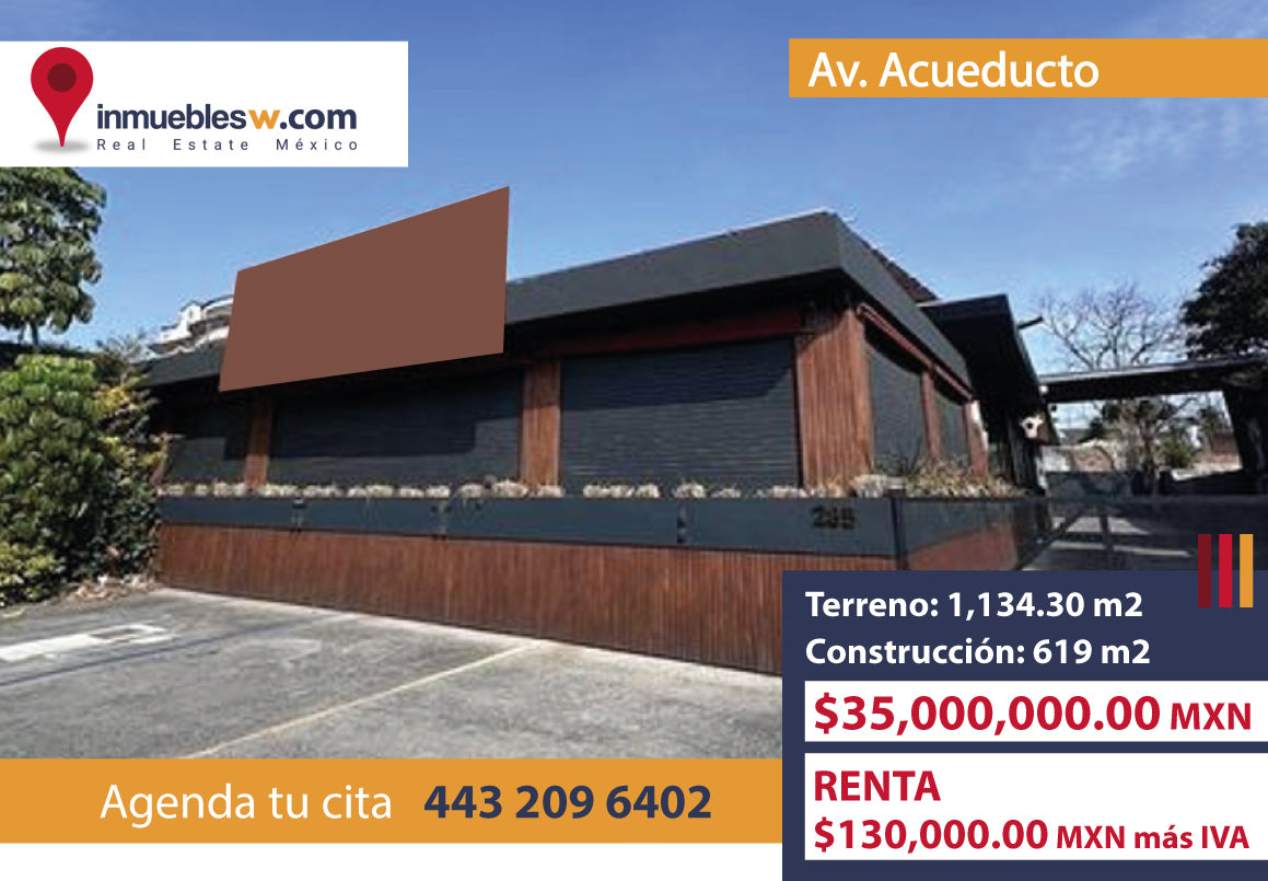 EDIFICIO EN VENTA/RENTA EN AV. ACUEDUCTO, MORELIA.