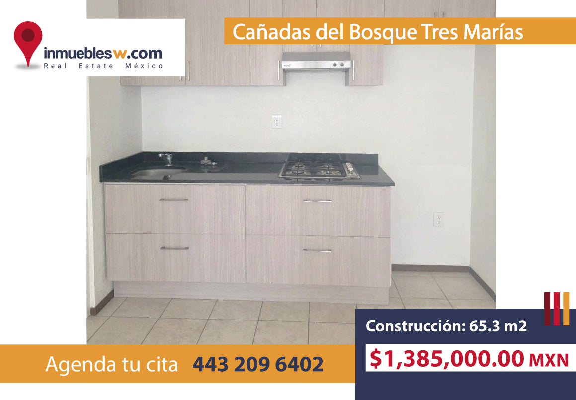 DEPARTAMENTO EN VENTA EN CAÑADAS DEL BOSQUE TRES MARIAS, MORELIA