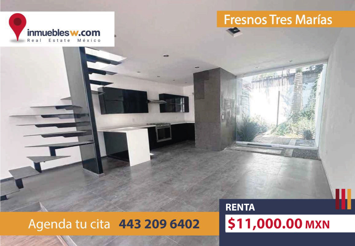 CASA EN RENTA EN FRESNOS TRES MARIAS, MORELIA