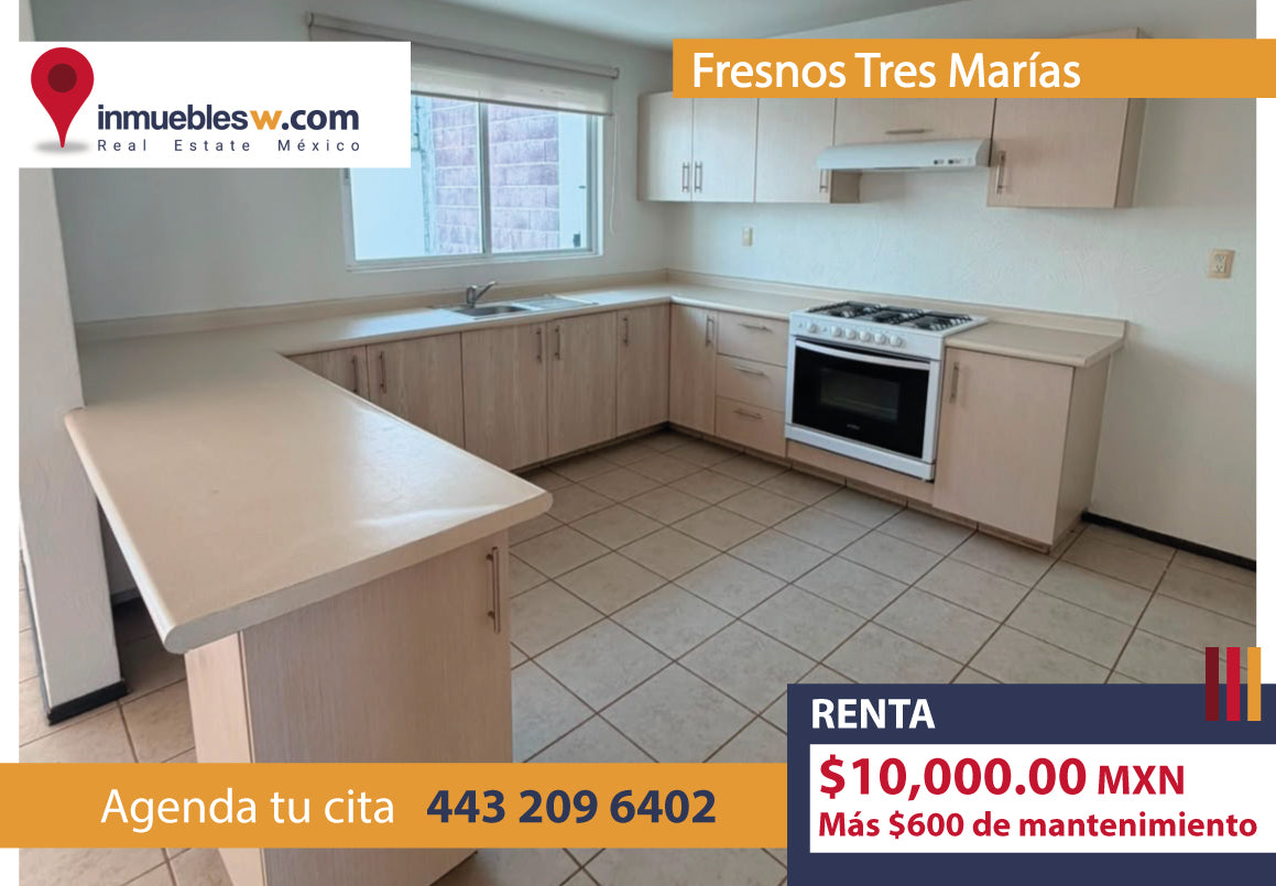 CASA EN RENTA EN FRESNOS TRES MARIAS, MORELIA