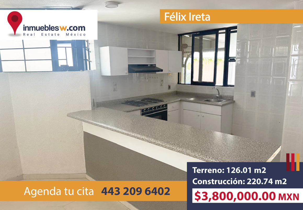 CASA EN VENTA EN FELIX IRETA, MORELIA