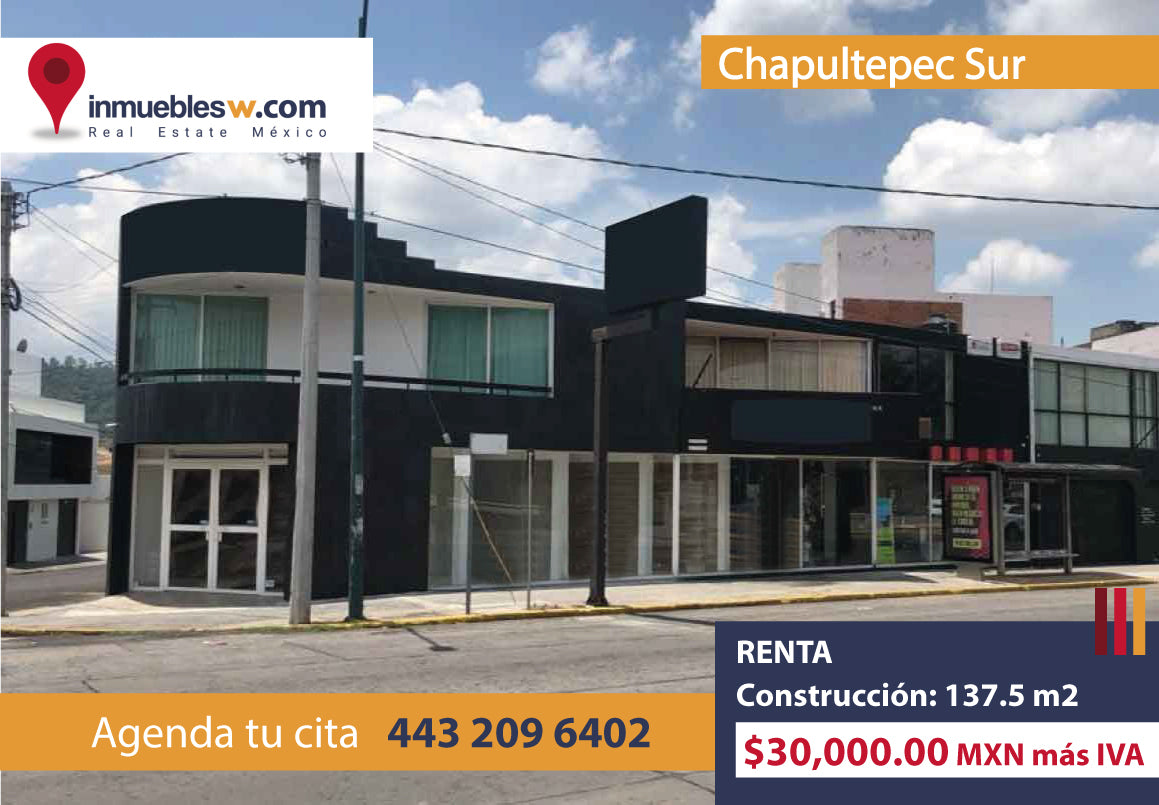 LOCAL COMERCIAL EN RENTA CHAPULTEPEC SUR, MORELIA