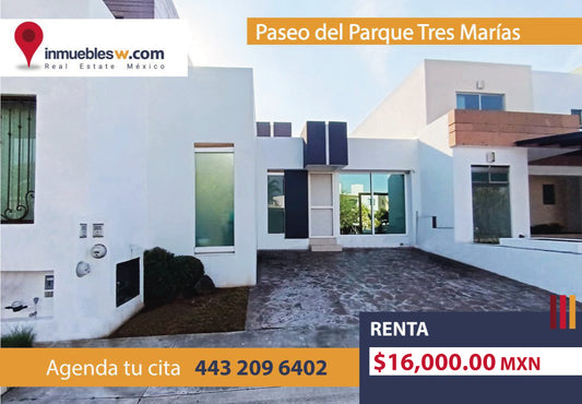 CASA AMUEBLADA EN RENTA EN PASEO DEL PARQUE TRES MARIAS, MORELIA