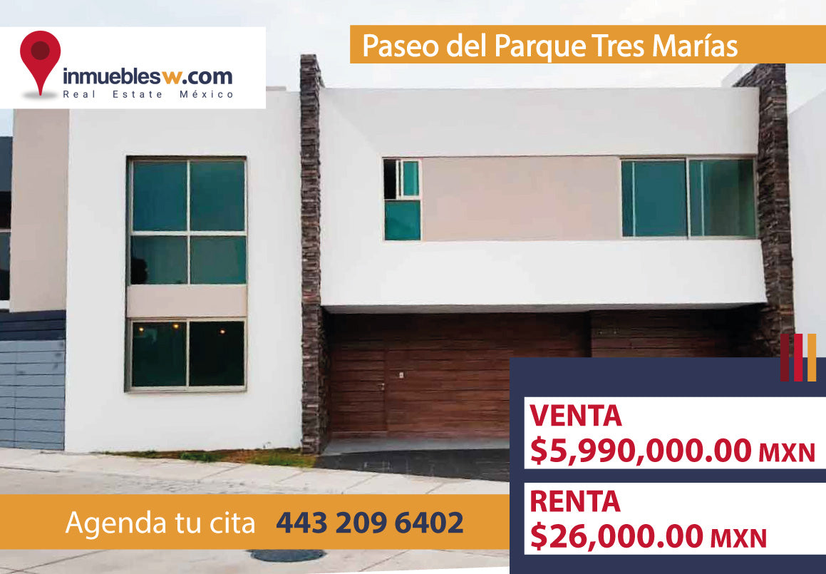 CASA EN VENTA/RENTA EN PASEO DEL PARQUE TRES MARIAS, MORELIA