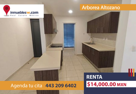 DEPARTAMENTO EN RENTA EN ARBOREA ALTOZANO, MORELIA