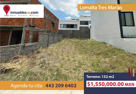 TERRENO EN VENTA EN LOMALTA TRES MARIAS, MORELIA