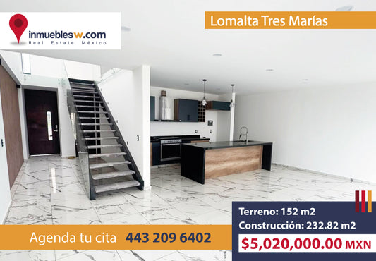 CASA EN VENTA EN LOMALTA TRES MARIAS, MORELIA