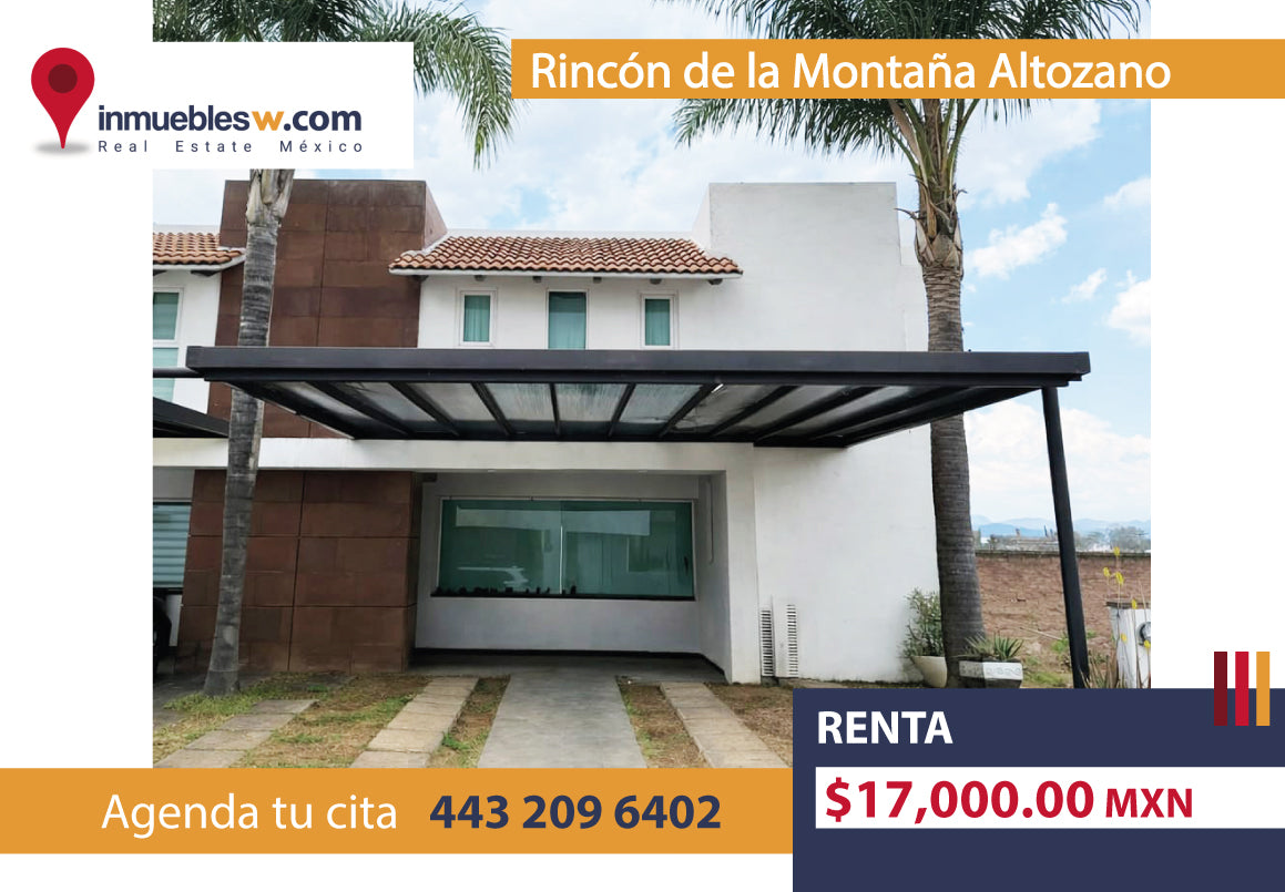 CASA EN RENTA EN RICON DE LA MONTAÑA ALTOZANO, MORELIA