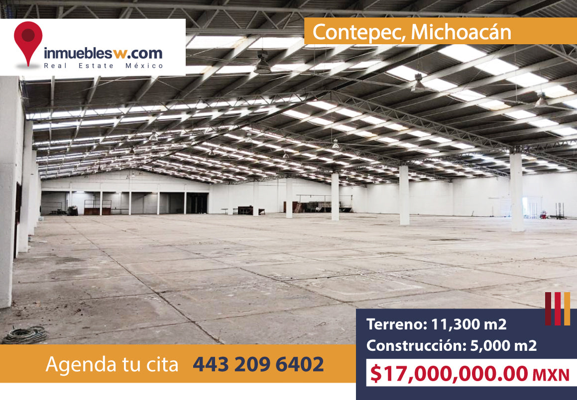 NAVE INDUSTRIAL EN VENTA EN CONTEPEC, MICHOACAN