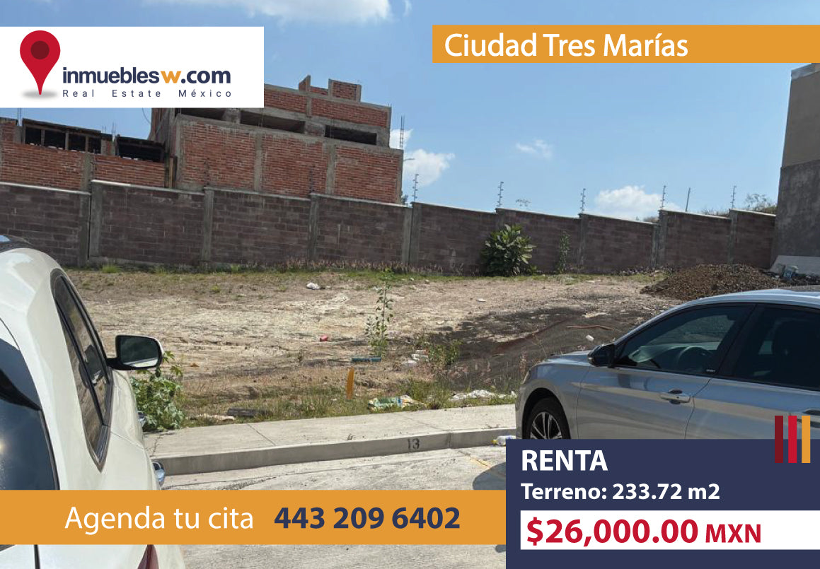TERRENO COMERCIAL EN RENTA EN CIUDAD TRES MARIAS, MORELIA