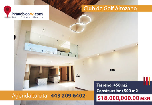 CASA EN VENTA EN CLUB Y DENTRO DEL CAMPO DE GOLF ALTOZANO, MORELIA