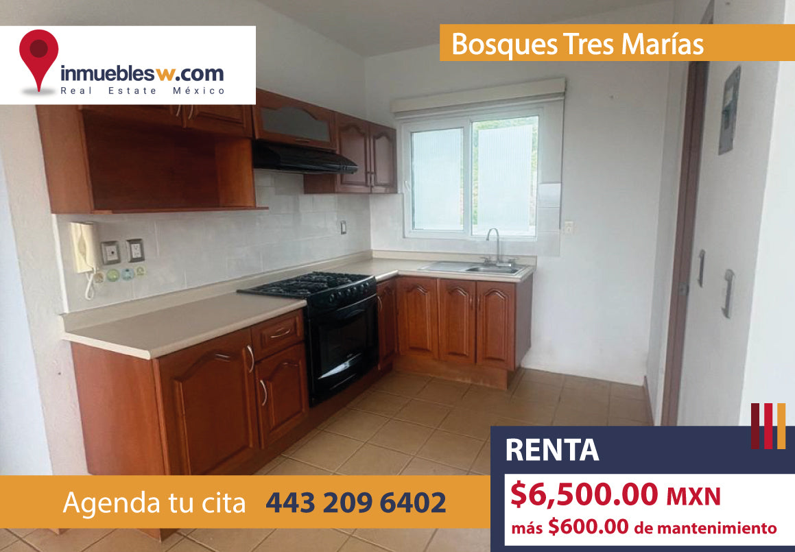 DEPARTAMENTO EN RENTA EN BOSQUES TRES MARIAS, MORELIA
