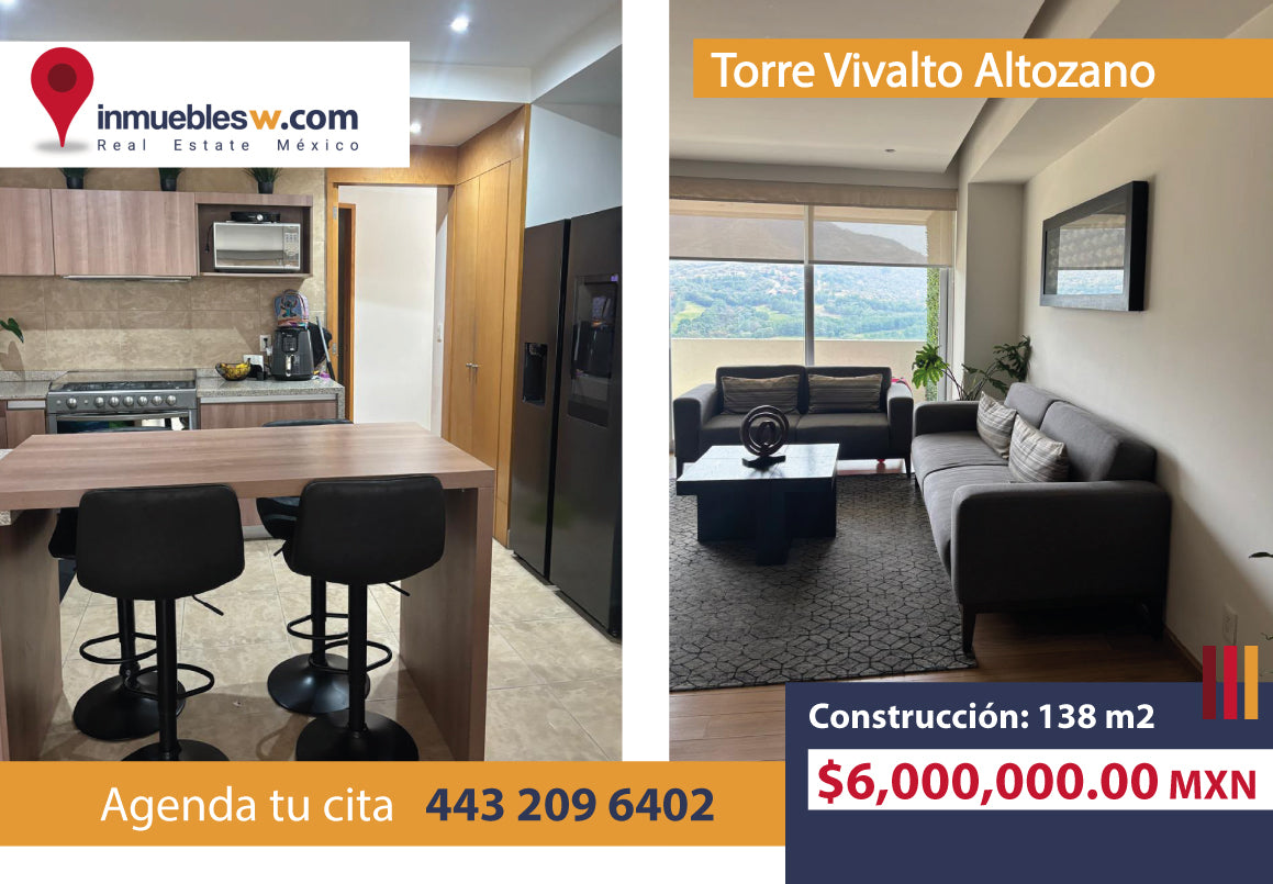 DEPARTAMENTO EN VENTA EN TORRE VIVALTO ALTOZANO, MORELIA