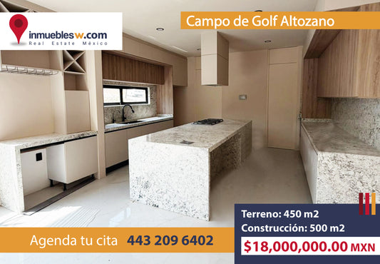 CASA EN VENTA EN CLUB Y DENTRO DEL CAMPO DE GOLF ALTOZANO, MORELIA
