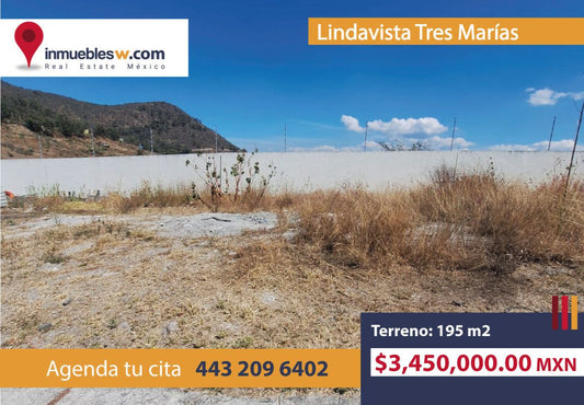 TERRENO EN VENTA EN LINDAVISTA TRES MARIAS, MORELIA
