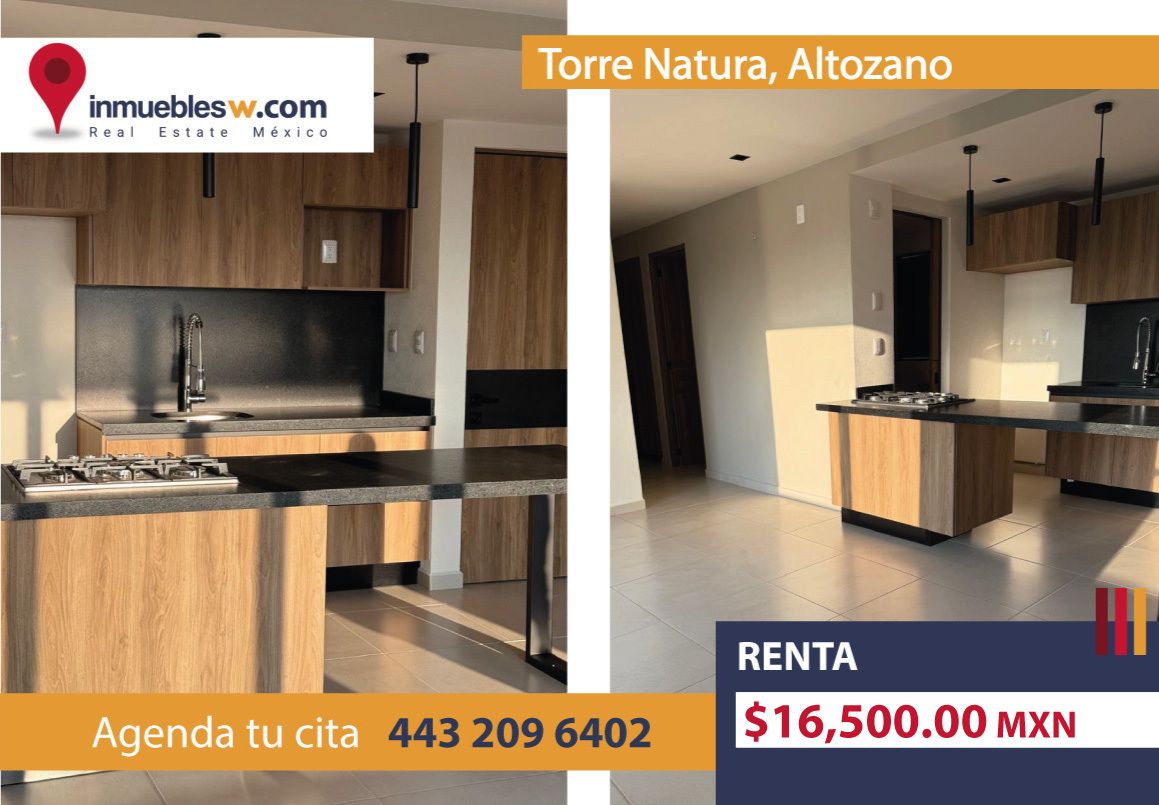 DEPARTAMENTO EN RENTA EN TORRE NATURA ALTOZANO, MORELIA