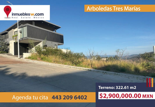 TERRENO EN VENTA EN ARBOLEDAS TRES MARIAS, MORELIA