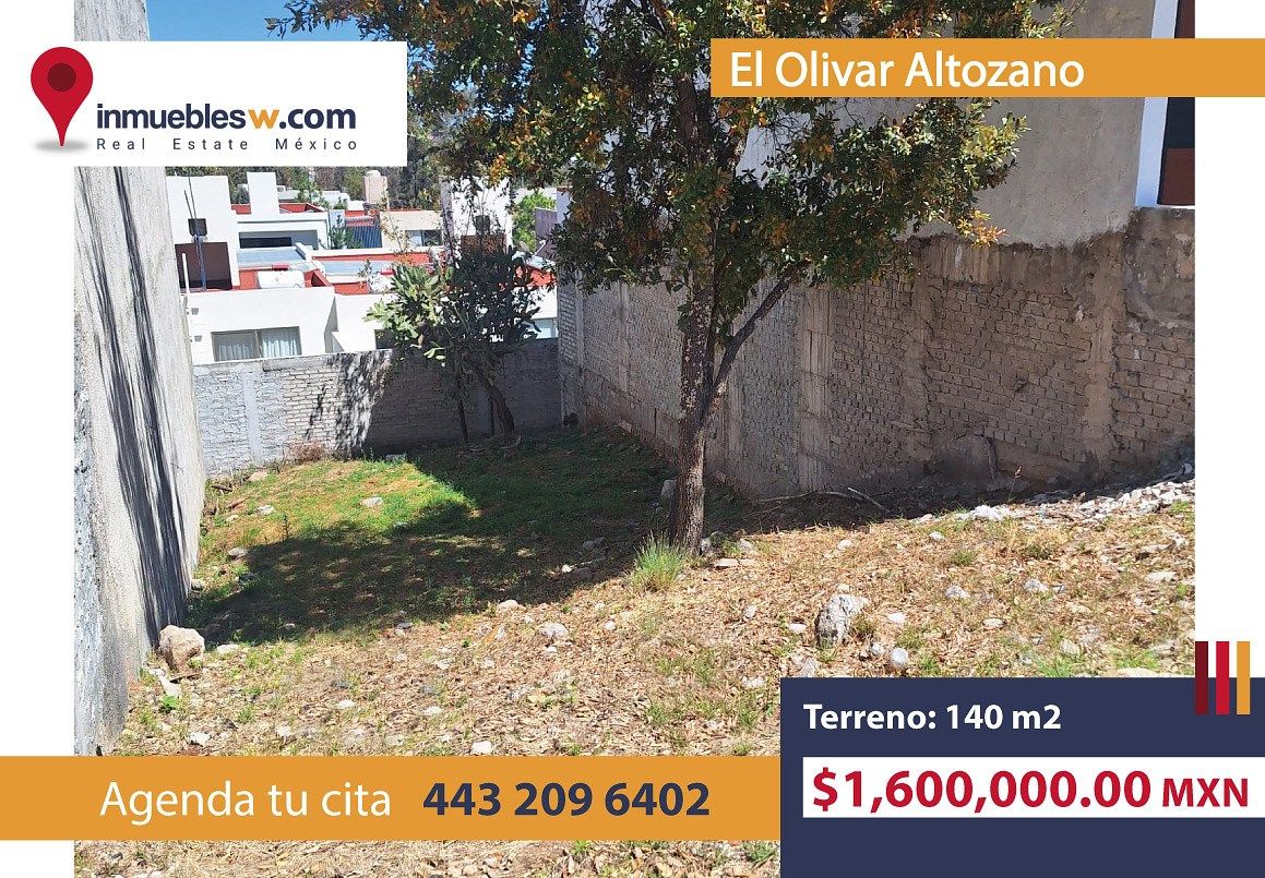 TERRENO EN VENTA EN EL OLIVAR ALTOZANO, MORELIA