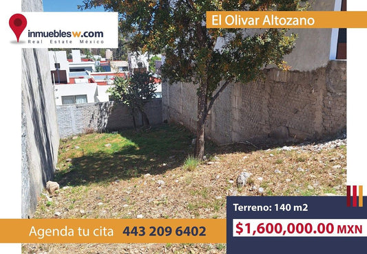 TERRENO EN VENTA EN EL OLIVAR ALTOZANO, MORELIA