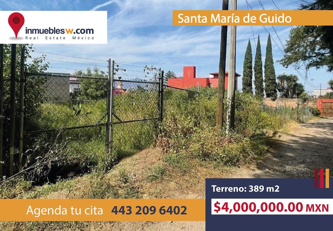 TERRENO PLANO EN VENTA EN SANTA MARIA DE GUIDO, MORELIA