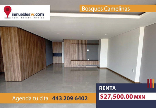 DEPARTAMENTO EN RENTA EN BOSQUES CAMELINAS, MORELIA