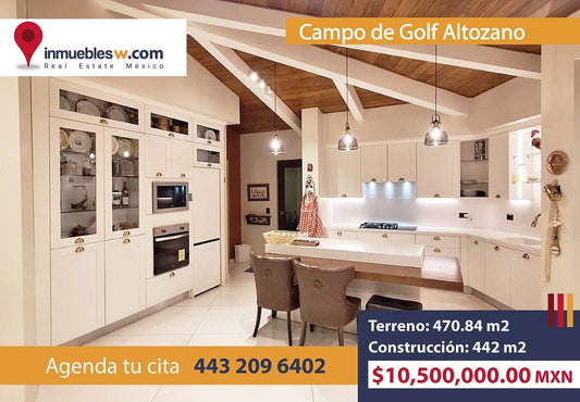 CASA EN VENTA EN CLUB Y DENTRO DEL CAMPO DE GOLF ALTOZANO, MORELIA
